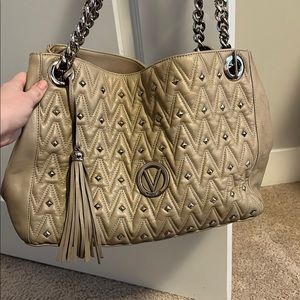 Mario Valentino Cream Leather Bag